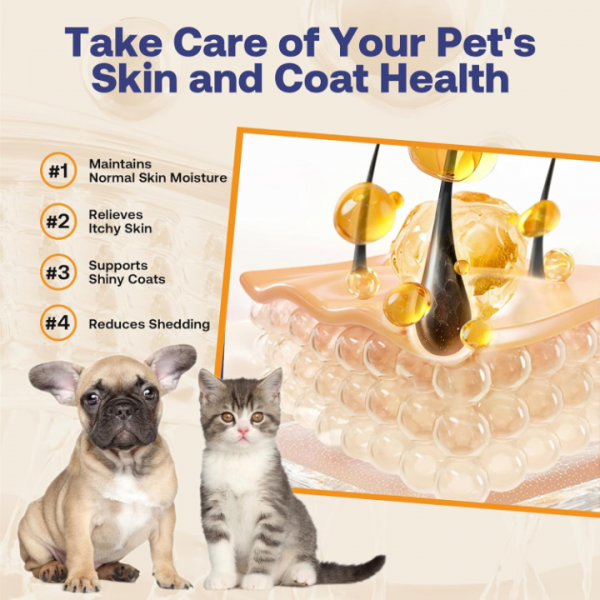 Wild Alaskan Salmon Oil for Dogs & Cats, Fish Oil Omega 3 Supplements with EPA & DHA for Skin & Coat, Immune, Brain, Joint and Heart Health, Dog & Cat Fish Oil Supplements with Pump- 8 oz